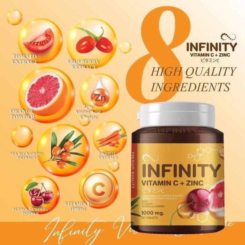 Infinity Vitamin C + Zinc - 1000 mg - 30 Tablets