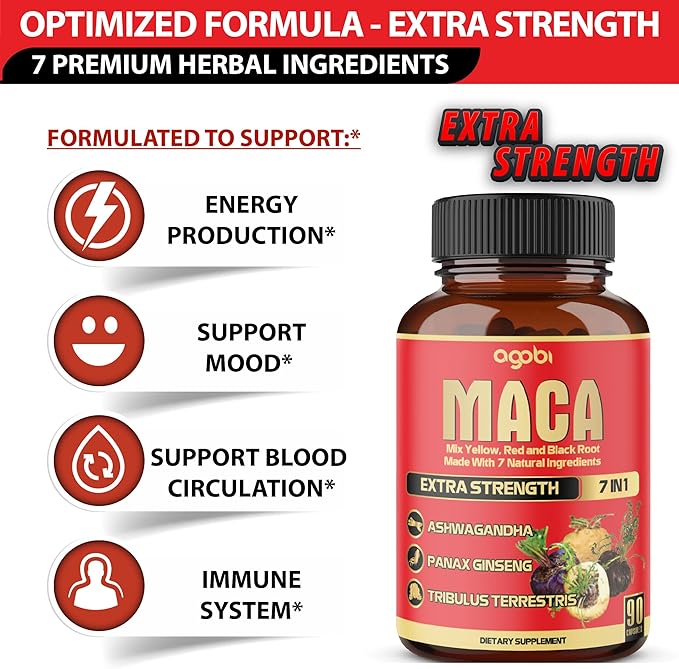 Agobi MACA Extra Strength 60 Capsules Extra Bright