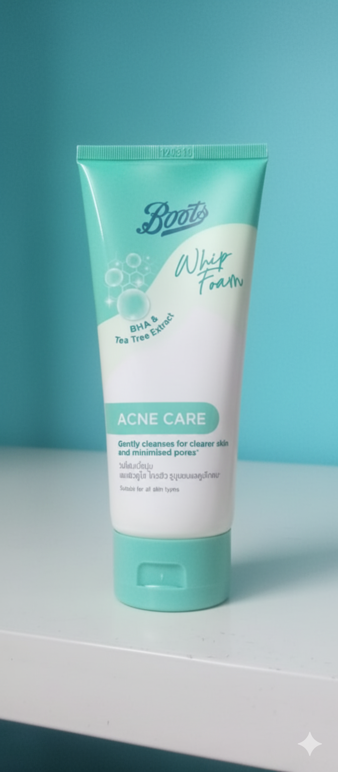 Boots Whip Foam Brightening Cleanser, a facial wash designed to brighten skin