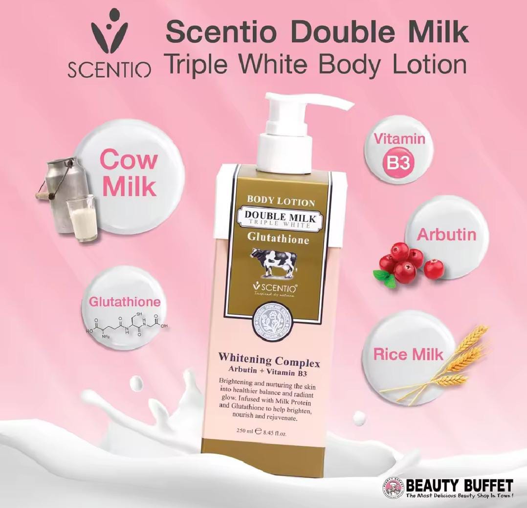 Scentio Double Milk Triple White Body Lotion  skin-brightening and nourishing - 250ml