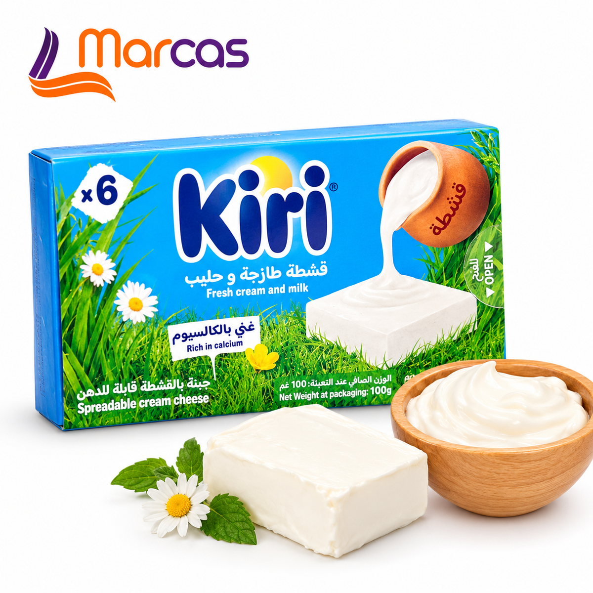 Kiri Spreadable Cream Cheese Portions (6 Portion Pack, 100g) – MARCAS