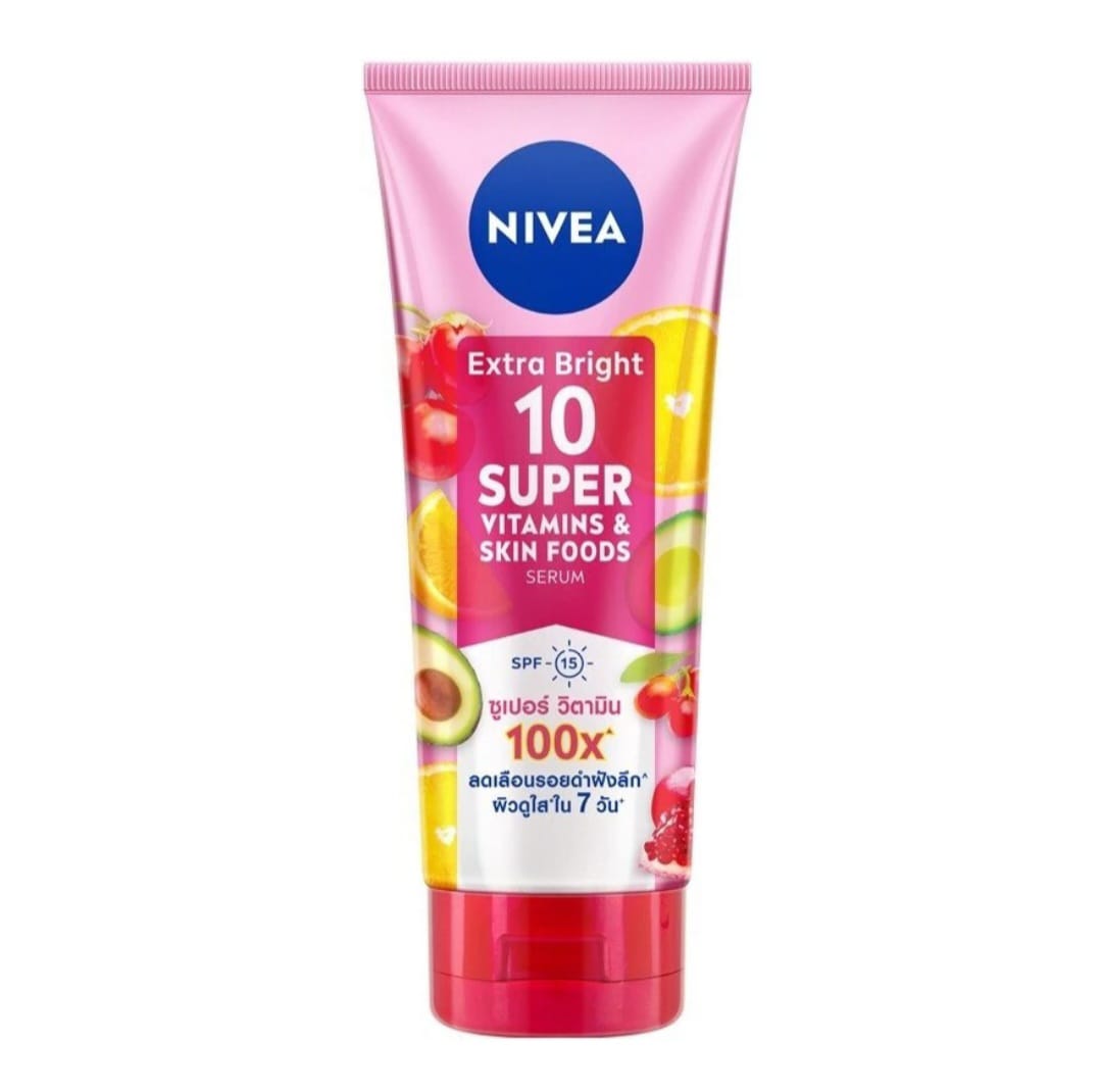 Nivea Extra Bright 10 Super Vitamins & Skin Foods Serum Lotion -180ml