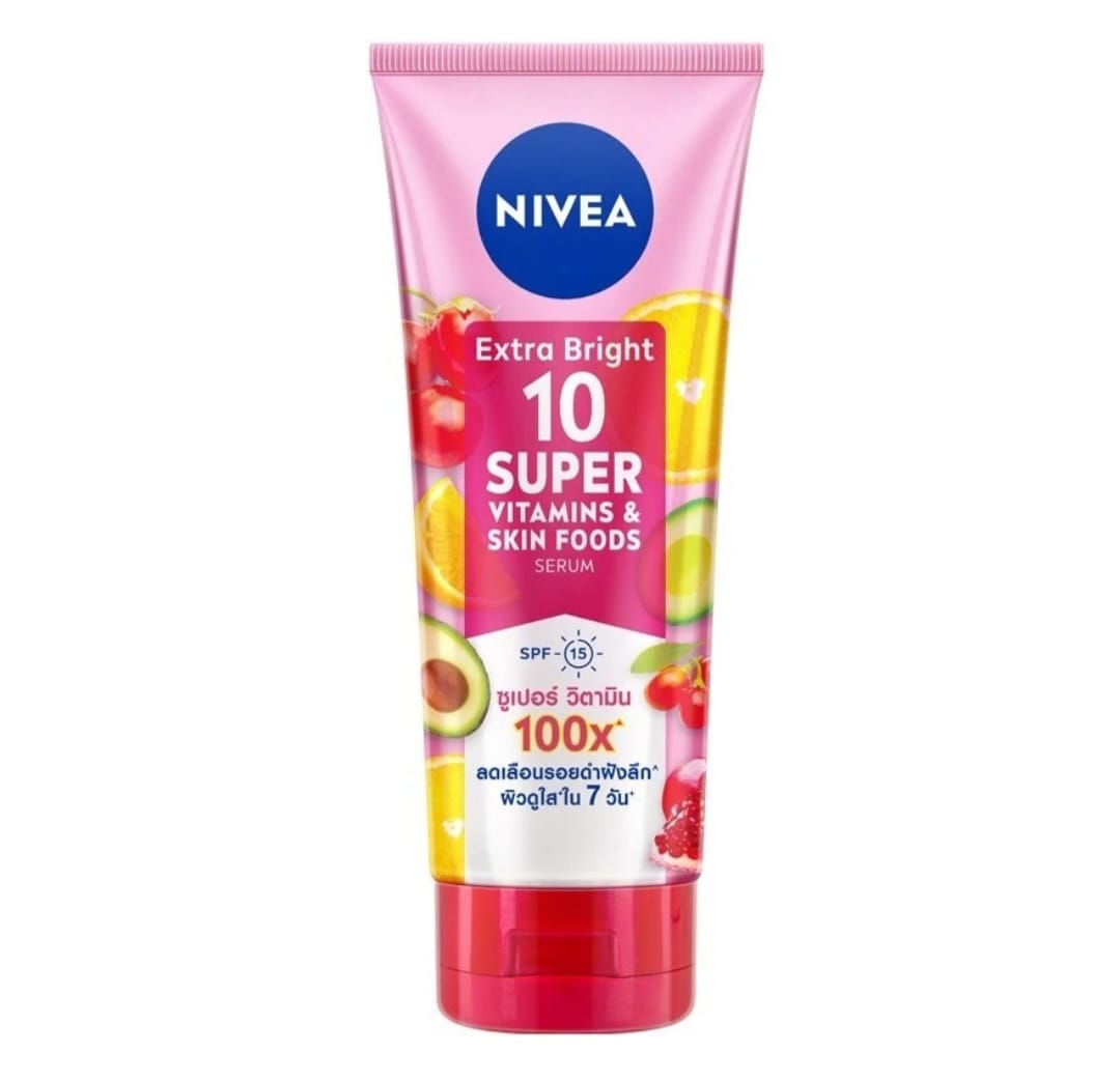 Nivea Extra Bright 10 Super Vitamins & Skin Foods Serum Lotion -180ml