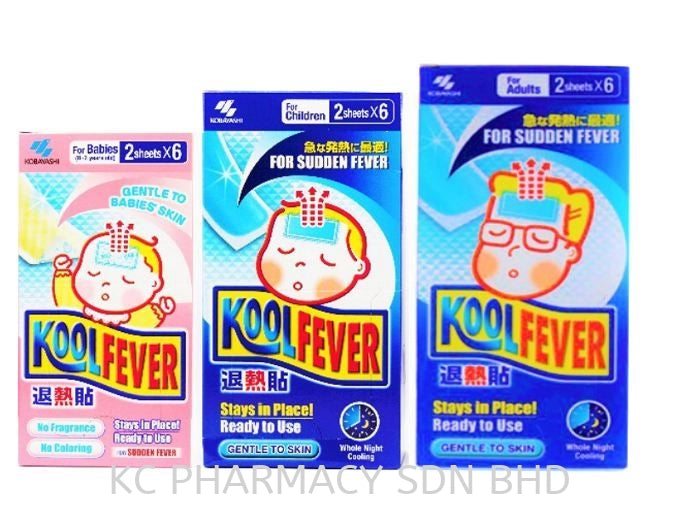 Kool Fever Patches for Kids – 6 Sheets (Green, Pink, Blue)