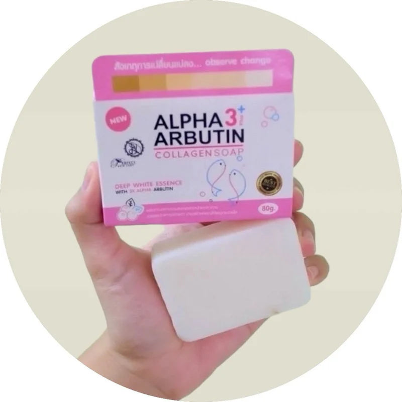 Alpha Arbutin 3 Plus Collagen White Soap – 80g Box packing